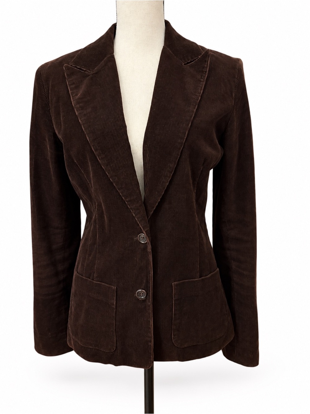 Vintage Y2K Juicy Couture Brown Corduroy Blazer Pale Pink Lining